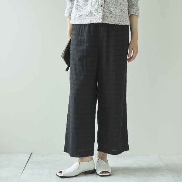 Kilka/計算いらずの無地見えチェックパンツ